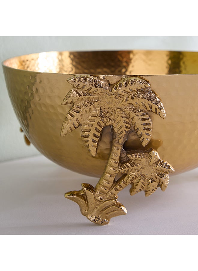 Home Box Gold Decorative Bowl with Palm Design - Image 2